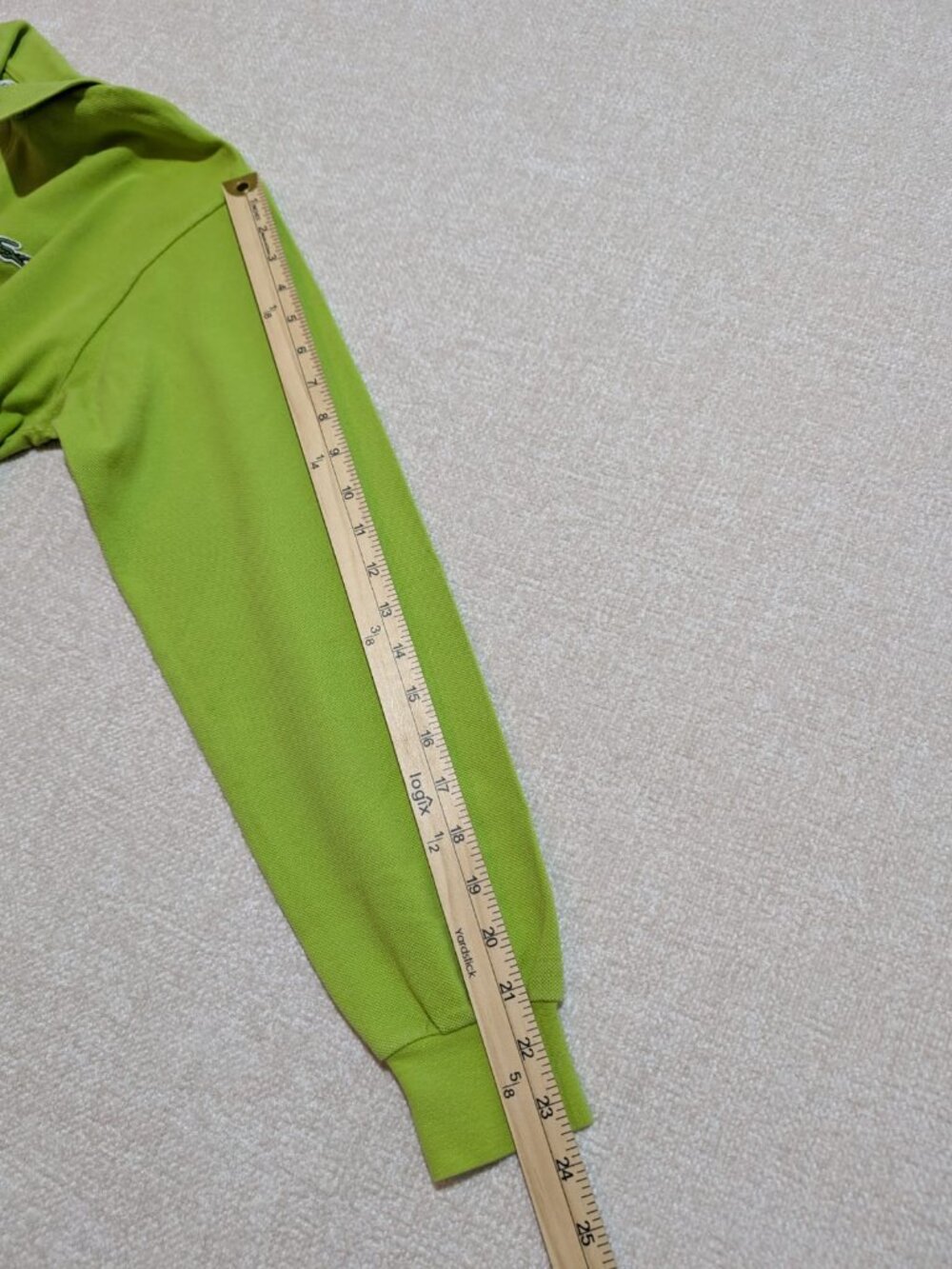 Lacoste Men’s Green Long Sleeve Cotton Pique Polo Shirt Size 4 Medium - Picture 9 of 9